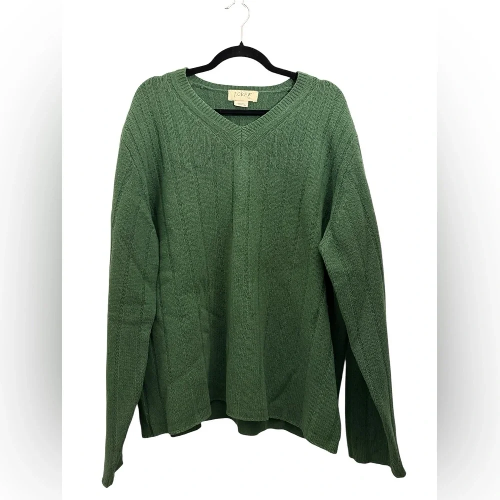 J. Crew Men's Forest Green Wool Sweater Size XL